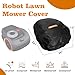 Saking Robot Lawn Mower Cover Waterproof, 500D Heavy Duty Wire Free Automatic Robotic Lawnmower Protective Cover, Smart Mowing Machine Cover with Drawstring & Buckles,32x24x17 in, Black