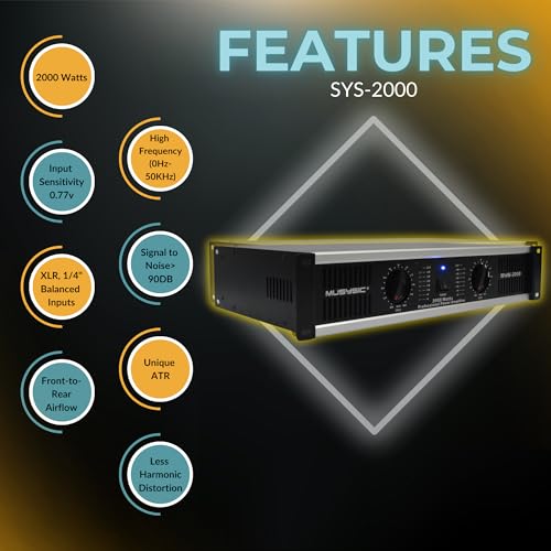 Musysic SYS-2000 2 Channel Power Amplifier Distortion Free And Clear Sound thumb #1
