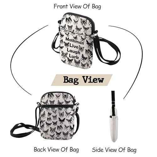 MNIGIU Mothman Cryptid Crossbody Bag Mothman Lover Gift Mothman Live Laugh Lurk Shoulder Bag Cryptozoologist Gift4