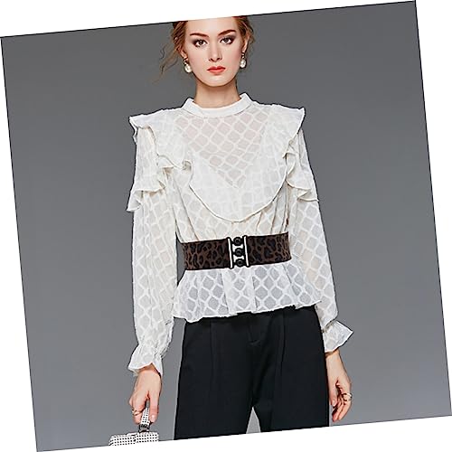 1Pc Elastic Wide Waistband Decorative Cummerbund Waist Belt for Women Stylish Leopard Print Design for Dresses and Fashion Accessories3