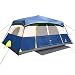 QOMOTOP 10 Person Fast 60 Seconds Easy Set Up Instant Cabin Tent, Camping Tent, Provide Top Rainfly, Waterproof Tent Advanced Venting Design, with Electrical Cord Access Port and Gate Mat