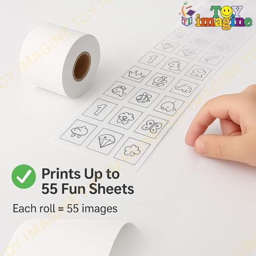 Image of Toy Imagine Non-Sticky Thermal Printer Paper Roll - 2.5 Inch White | 58mm Mini Thermal Roll for Kids Camera, Label, Photo Printers & Billing - Pack of 10