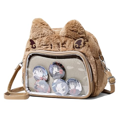 Image of Cute Cat Ita Bag Pin Display Backpack Kawaii Furry Ita Bag Crossbody Y2k Aesthetic Shoulder Purse(Pins NOT Included)