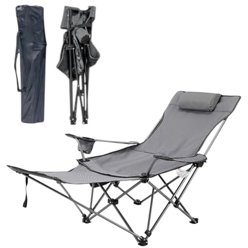 Image of Garden Art 2 in 1 Oversized Recliner Plus Sitting Camping Portable Folding Chair with Armset and Detachable Foot Rest | Best for Outdoor, Garden, Picninc, Fishing, Camping | Light Weight