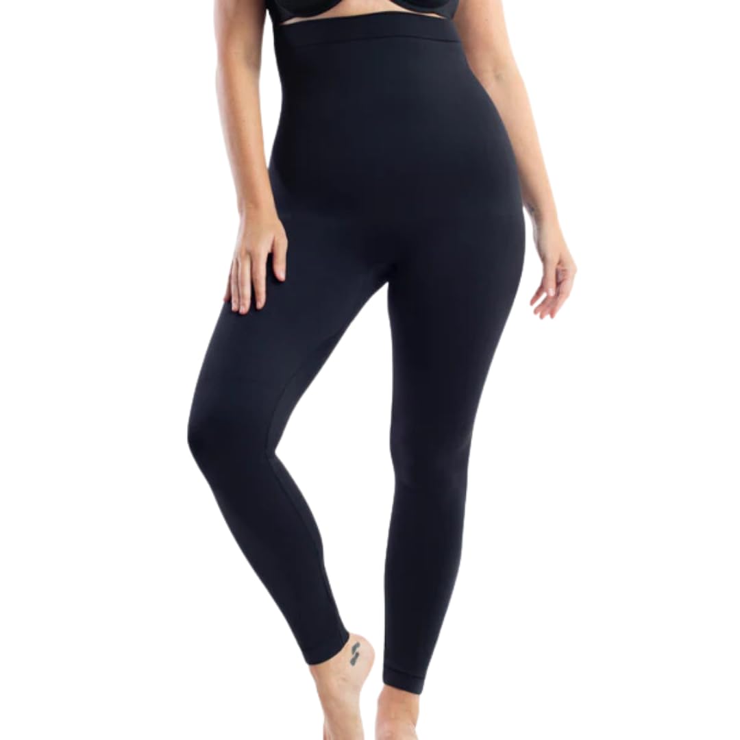 Underoutfit Compression Leggings, High Waisted Tummy Control Leggings for Women Black