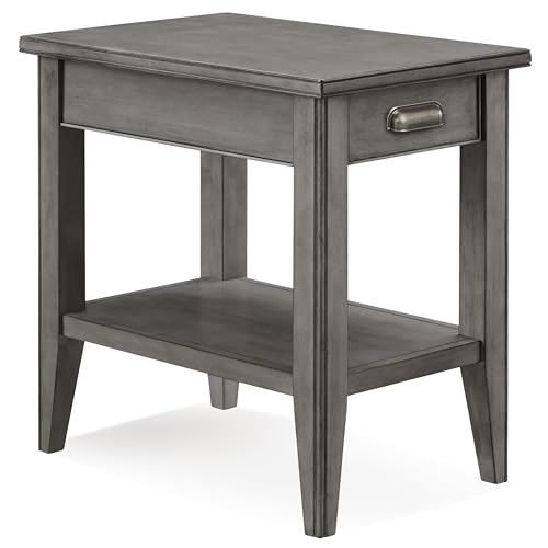 Image of Leick Home Laurent End Table, 16 inch, Smoke Gray