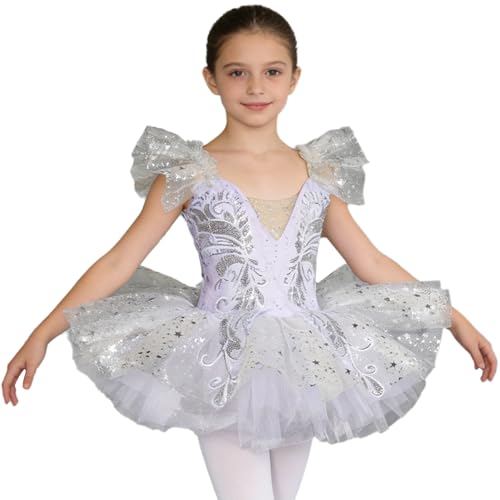 Robe pour filles ballerine avec jupe en tulle pailleté pour initiation danse