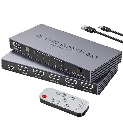 HDMIXvb^[ 5C1o 4K@240Hz 8K@60Hz HDMI 2.1XCb`[Xvb^[ HDR10+ HDCP 2.3 CECΉ dA_v^[t PS5/4 Xbox Nintendo Switch Roku Apple TV