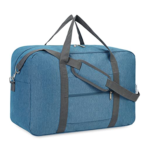 Narwey Personal Item Travel Duffle Bag Airplane Underseat Carry on Luggage for Airplanes Foldable Travel Duffel Bags for Women and Men Travelling 30L (Navy Blue) by Narwey - Used condition - CA$13.64