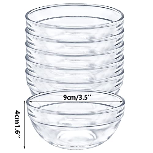 Uooker Small Glass Dipping Bowl, 6 Pcs Round Clear Glass Condiment Pots for Jam Snack, Spices, Chutney, Creams, Soy, Relish Sauce - Image 2