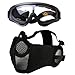 yeeplant Adjustable Airsoft Mask with Outdoor Goggles and Protective Bendable Half Face Mesh Mask