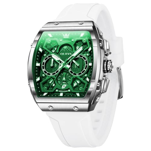Image of OUPINKE Men's Luxury Watch Automatic Mechanical Self Winding Sapphire Crystal Tungsten Stainless Steel Waterproof Two Tone Business Dress Watches, Green
