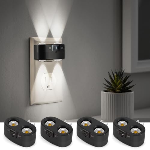 Image of LED NightLights with Switch Pulg in (White, Cool White 4100K)