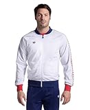 ARENA Men's Team Relax Iv Jacket Veste de survêtement, Blanc/Bleu Marine/Rouge, Medium Homme