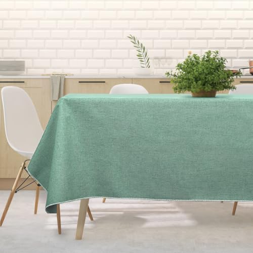 Nappe rectangulaire vert kaki 120x170 cm imperméable pour table de repas