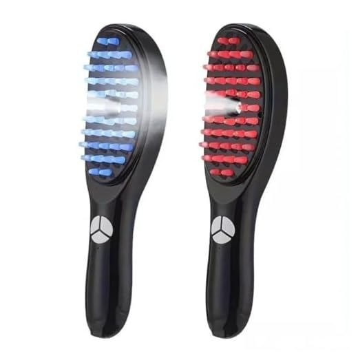 Pente Escova Elétrica Massageadora para queda de cabelo com Terapia de Luz LED Azul e Vermelha - Terapia Capilar com Função de Crescimento Capilar e prevenção de queda capilar