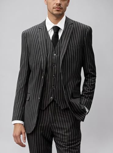 Pinstripe Suit for Men Slim Fit Men Suits 3 Piece, Mens Pinstripe Suit Formal Suits for Men Wedding Business3