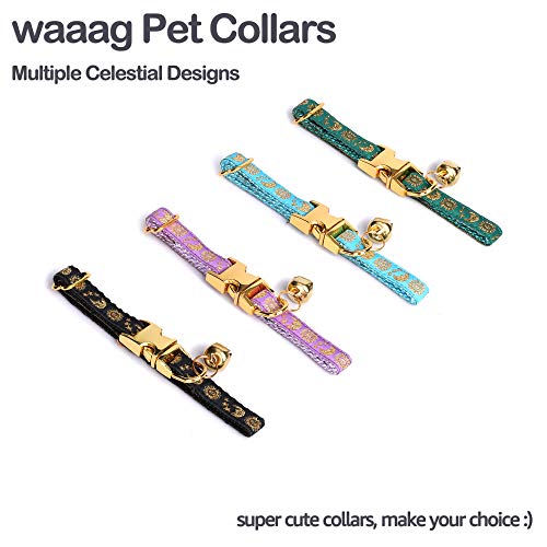 Waaag Pet, Moons Stars Suns Dog Collar Cat Collar, Multiple Designs Crescent Celestial Dog Cat Collar Leash Harness #TOP1