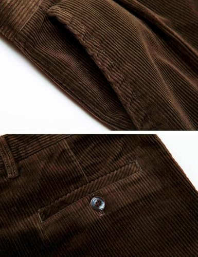 Kinghua Men's Pleated Front Corduroy Pants Casual Relaxed Fit Straight Leg Corduroy Pant4