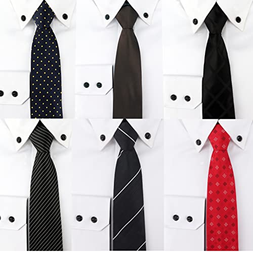 Image of Mens Ties, Mens Zipper Ties Neckties for Men, Silky Zip Up Ties, Men's Pretied Ties Set
