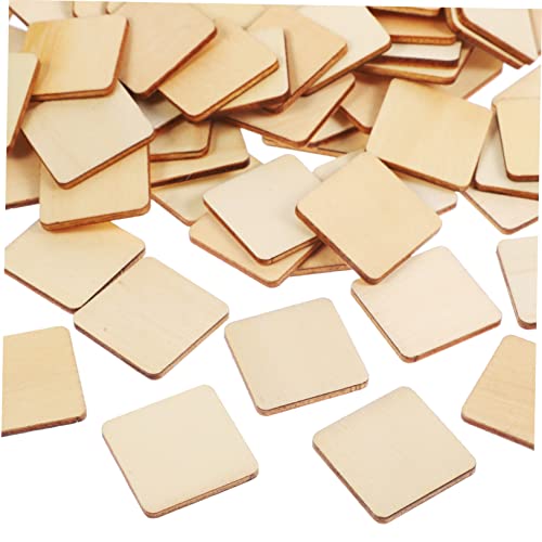 NUOBESTY 100pezzi Blocchi Di Legno Quadrati Per Fai Da Te Tavole in Legno Non Finite Per Pittura Incisione e Decorazioni Artigianali Materiale Durevole Per Progetti Creativi e Lavoretti Edu