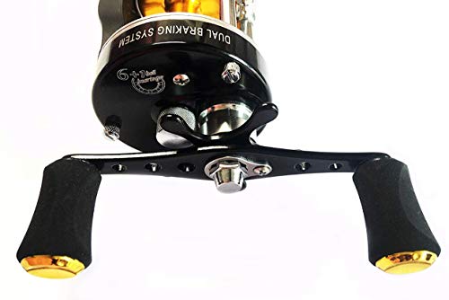 Ming Yang Reel Mc600 Black Baitcasting Reel 6 Bb Right Handed Saltwater Fishing Gear Ratio 5.3:1 Muskie Catfish Fishing, Conventional Casting Reel With Power Handle #TOP5