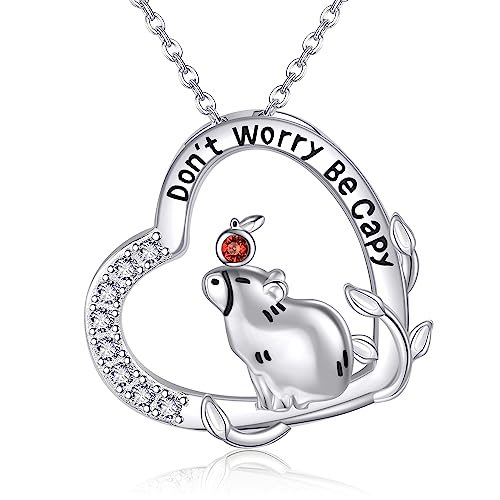 HUKKUN Collier en argent sterling pour femme Vache / Axolotl / Libellule / Cochon / Loup Collier Bijoux Cadeau pour fille / sœur, Argent sterling