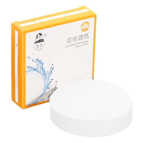 PATIKIL 100Pcs 9cm Qualitative Filter Paper Circles, Slow Speed Round Laboratory Filter Paper Chemical Industrial Oil Testing Funnel Filter Paper