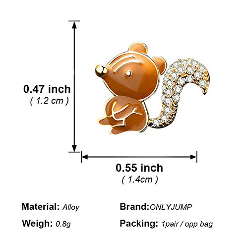 Coadipress Fun Squirrel And Pine Cone Stud Earrings Asymmetrical Crystal Nut Squirrel Animal Ear Stud Earrings For Women Girls (Squirrel Nut Earrings) #TOP4