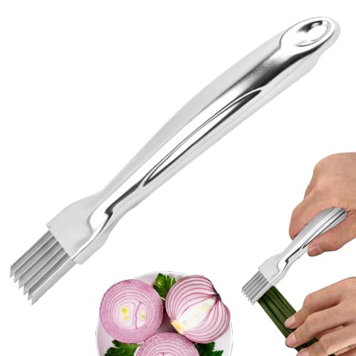 Coupeur d'échalote de cuisine, Coupeur d'échalote en acier inoxydable - Coupe d'ail et sûre,Hachoir à assaisonnement pour hachoir à légumes avec...