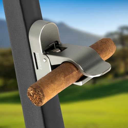 Rosingolf Aluminum Alloy Magnetic Cigar Holder – Golf Accessory for Cigar Lovers – Holds 30-70 Ring Gauge – Fits Golf Cart, Boating, Fishing & Beach Chairs