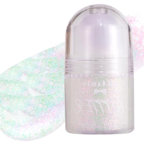 Gel de purpurina corporal, gel de purpurina facial en roll-on, purpurina facial en roll-on para maquillaje de sirena, de larga duración, con purpurina, carnaval (nº 2 blanco) Gel de purpurina corporal, gel de purpurina facial en roll-on, purpurina facial en roll-on para maquillaje de sirena, de larga duración, con purpurina, carnaval (nº 2 blanco)