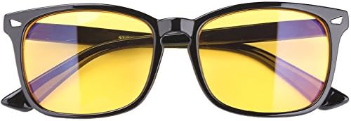 BEISON Computer Glasses Anti Blue Light Anti-glare Anti-fatigue Computer/TV Electromagnetic Radiation Protection (Black, 53mm)