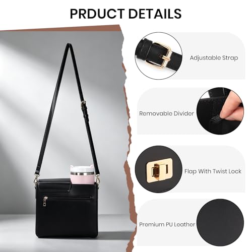 Image of Asaint Stanley Cup Purse Crossbody Bag for 40oz Tumbler with Handle, Water Bottle Purse Pocket Adjustable Strap