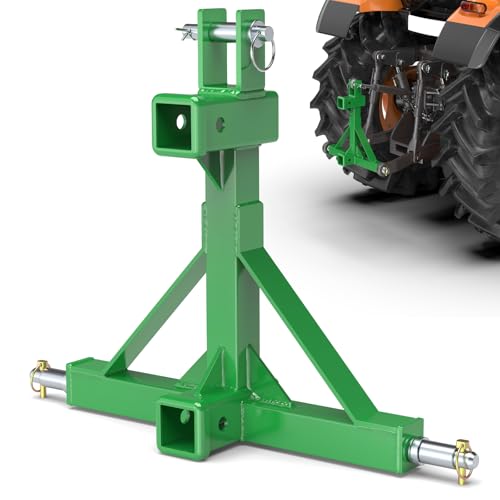 3 Point Trailer Hitch with Dual 2 Receiver Green 3 Point Hitch Receiver for Standard 2 Receiver and 5th Wheel/Goose Neck Connections 3 Pt Quick Hitch Farm Equipment and Subcompact Trailer Hitch