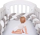 ♥ [Protección]: la torre de la cama con parachoques trenzado se puede usar como cuna, catre, parachoques de cuna, tiempo de asistente de barriga o simplemente como la habitación del niño o cualquier otra decoración de la habitación. Perfecto como regalo para un bebé recién nacido o una mamá.