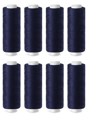 ZMAAGG Navy Blue Thread for Sewing Polyester Sewing Thread 8 Rolls 200 Yards Per Roll All Purpose Sewing String for Sewing Machine Hand Stitching Embroidery