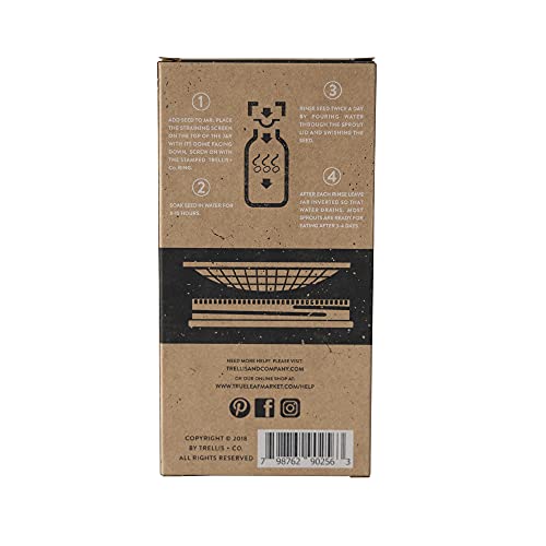 Trellis + Co. | Stainless Steel Sprouting Kit, 2 Pack | Rust Proof 316 Stainless, Curved Mesh, Fits Most Wide Mouth Mason Jars | Grow Your Own Organic Sprouts From Seeds, Sprouter #TOP2