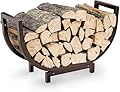 Dicasser Firewood Rack Outdoor and Indoor Firewood Storage, 24 INCH Double Coated Fire Wood Organizer, Waterproof Rustproof Stable Log Holder and Fireplace Decor, Bronze