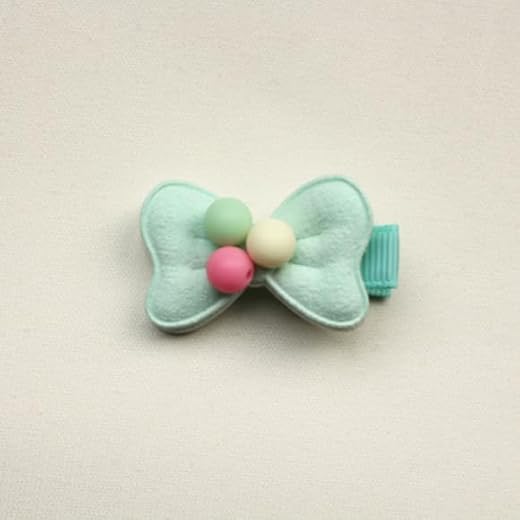 Presilha de Cabelo Infantil com Laço Verde e Pérolas, Acessório Delicado para Bebê - 2 VERDE