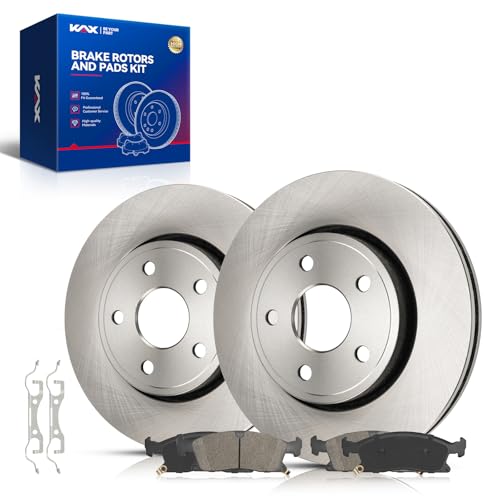 Image of KAX Front Brake Kit, OE Brake Rotors and Ceramic Brake Pads | Fits Jeep Grand Cherokee 2011-2018, Dodge Durango 2011-2020, Automotive Replacement Brake Kit