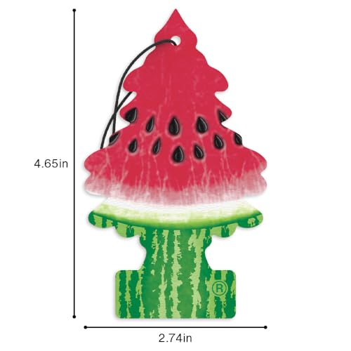 Image of Little Trees Watermelon Air Freshener (Pack of 24) | Tree-Shaped Hanging Design | Ideal For Car, Home, Wardrobes etc | Imported from USA