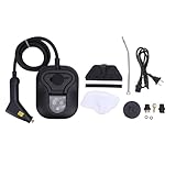 kaisudiAP Dampfreiniger Handgerät, Hochdruck, mehrere Oberflächen, tragbar, für Zuhause, Küche, Badezimmer, Auto, 6 einstellbare Einstellungen, 3 Bürstenköpfe, 1200 W