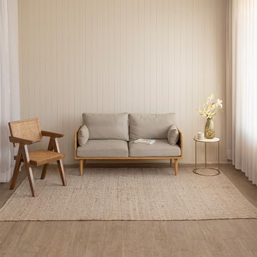 Tapete artesanal HOMEMONDE 8x10 ft de Yute y Algodón miniatura 1