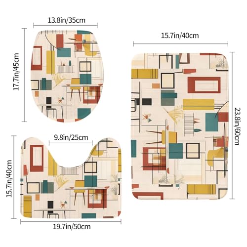 Tapis de salle de bain doux et absorbants imprimé chic