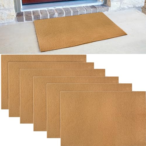 6 Pack Coir Doormats, 30x17 Inch Artificial Blank Door Mats for Crafting, Plain Door Mat for Painting, Welcome Mats for Indoor/Outdoor Use, Front Porch, Entryway, Non-Slip Rubber Backing (6 Pack)