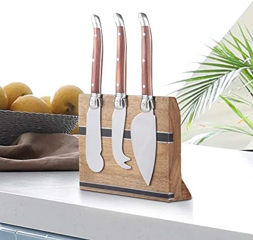 Miniatura 5 de Final Touch Juego de 5 tablas de queso magnéticas, con bloque de cuchillos extraíble (CE40405)