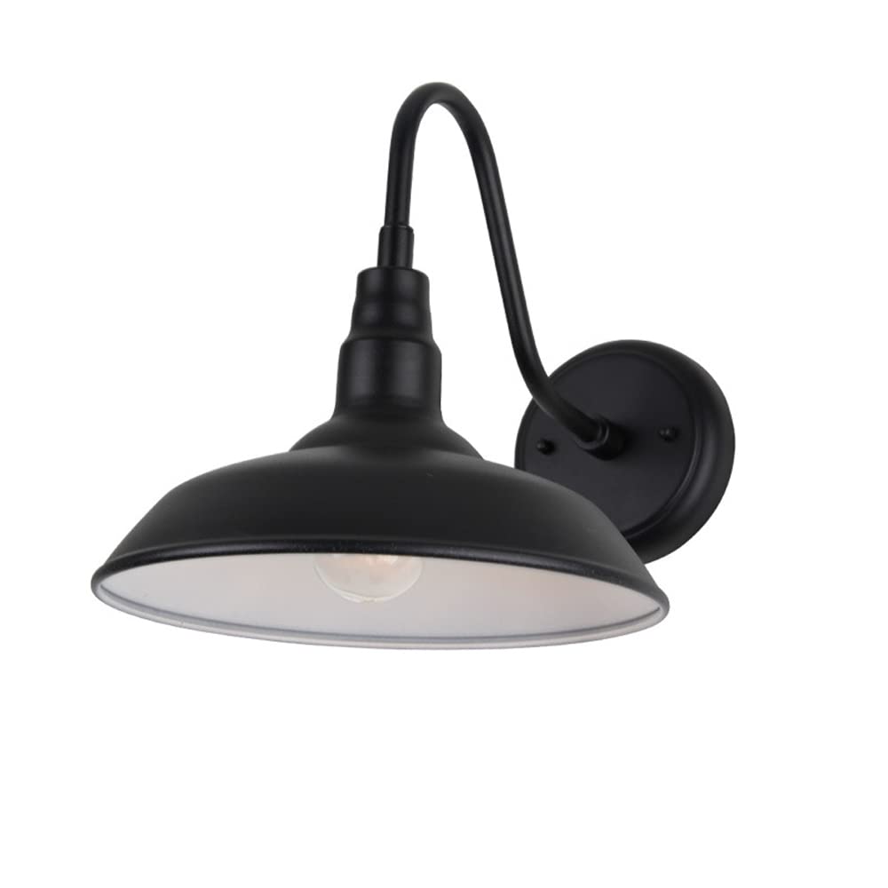 SXSCARKX Industrial Black Aluminum Wall Sconce Mount E27 Single Head Outdoor Waterproof Lamp Gooseneck Light Suitable for Garage Villa Courtyard