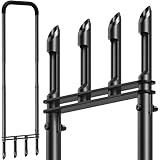 Knee-Friendly Manual Lawn Aerator Tool –Adjustable SUS304 Stainless Steel Core Aerator for Grass, Yard Aeration Tool with 4 Hollow Tines for Lawn Care and Compacted Soil,43.3'-48.5',Black