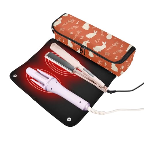 Bolsa organizadora para herramientas de cabello Yuiboo para planchas y rizadores, resistente al calor, portátil, tamaño 14.6 x 3.9 x 3.9 pulgadas miniatura 2